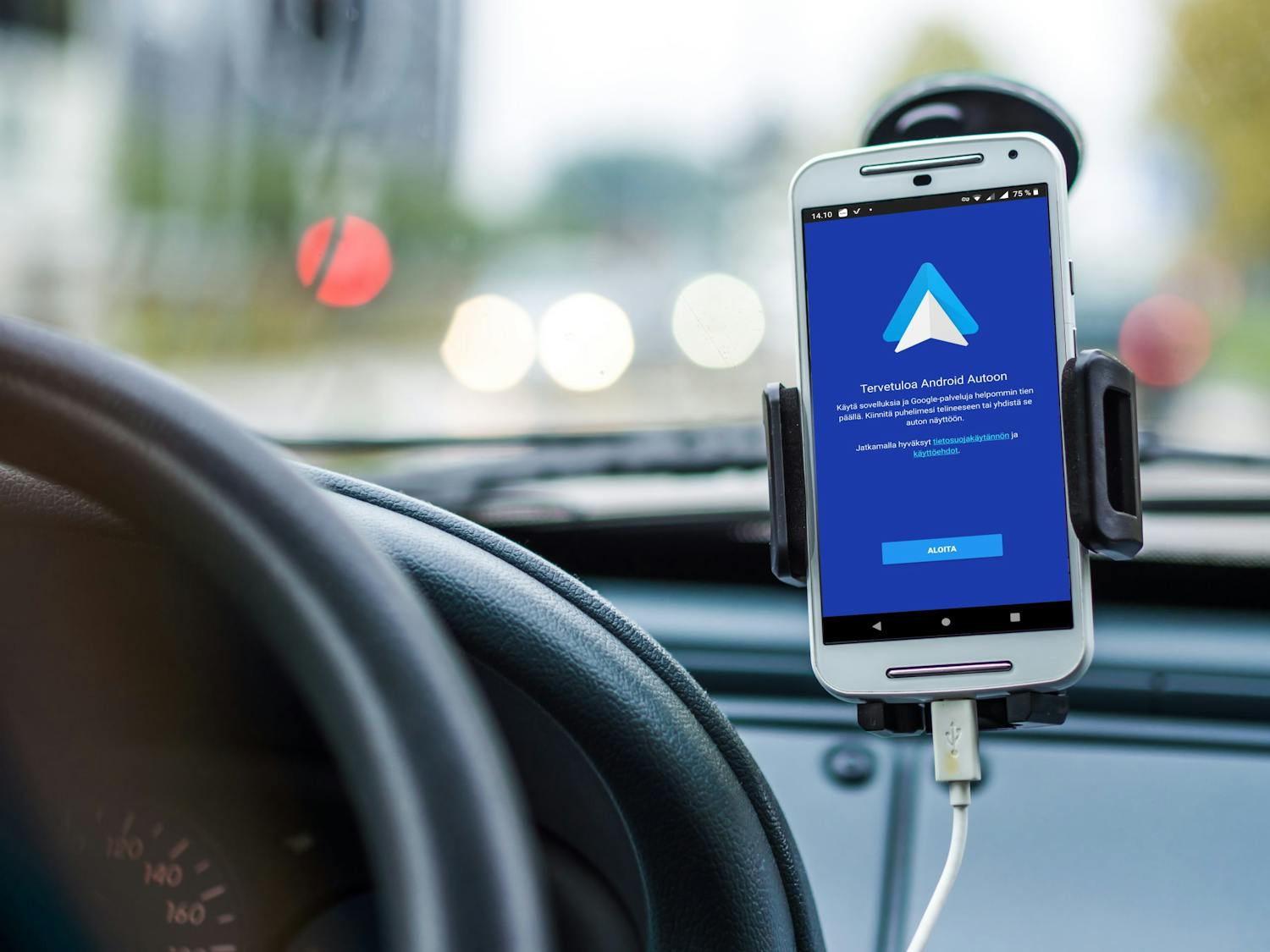 Android Auto Android Auto puhelimessa